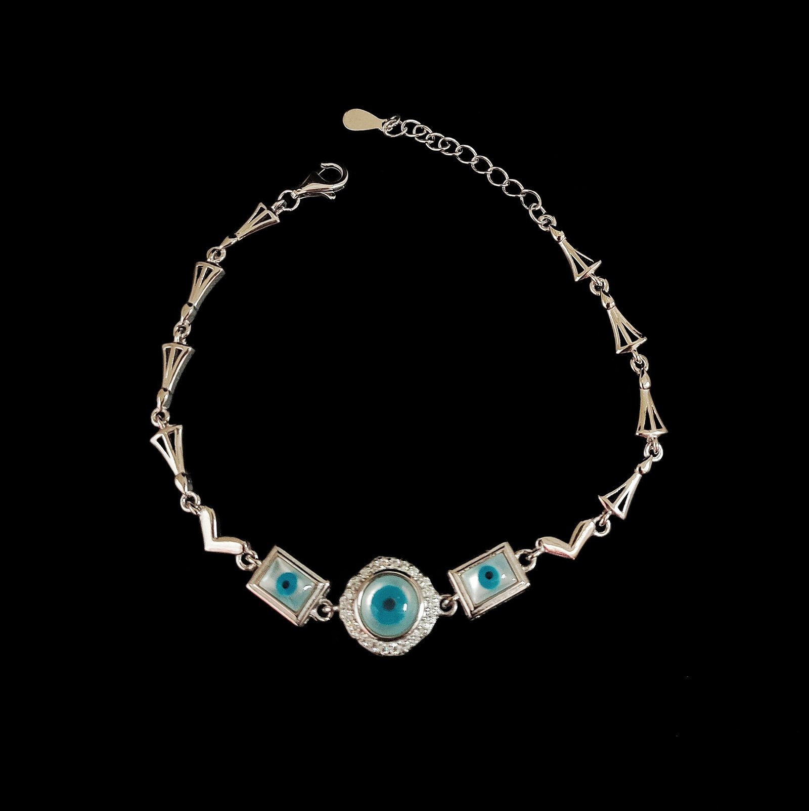 Evil Eye Diamond Ladies Bracelet In 925 Sterling Silver MGA - BRS2944