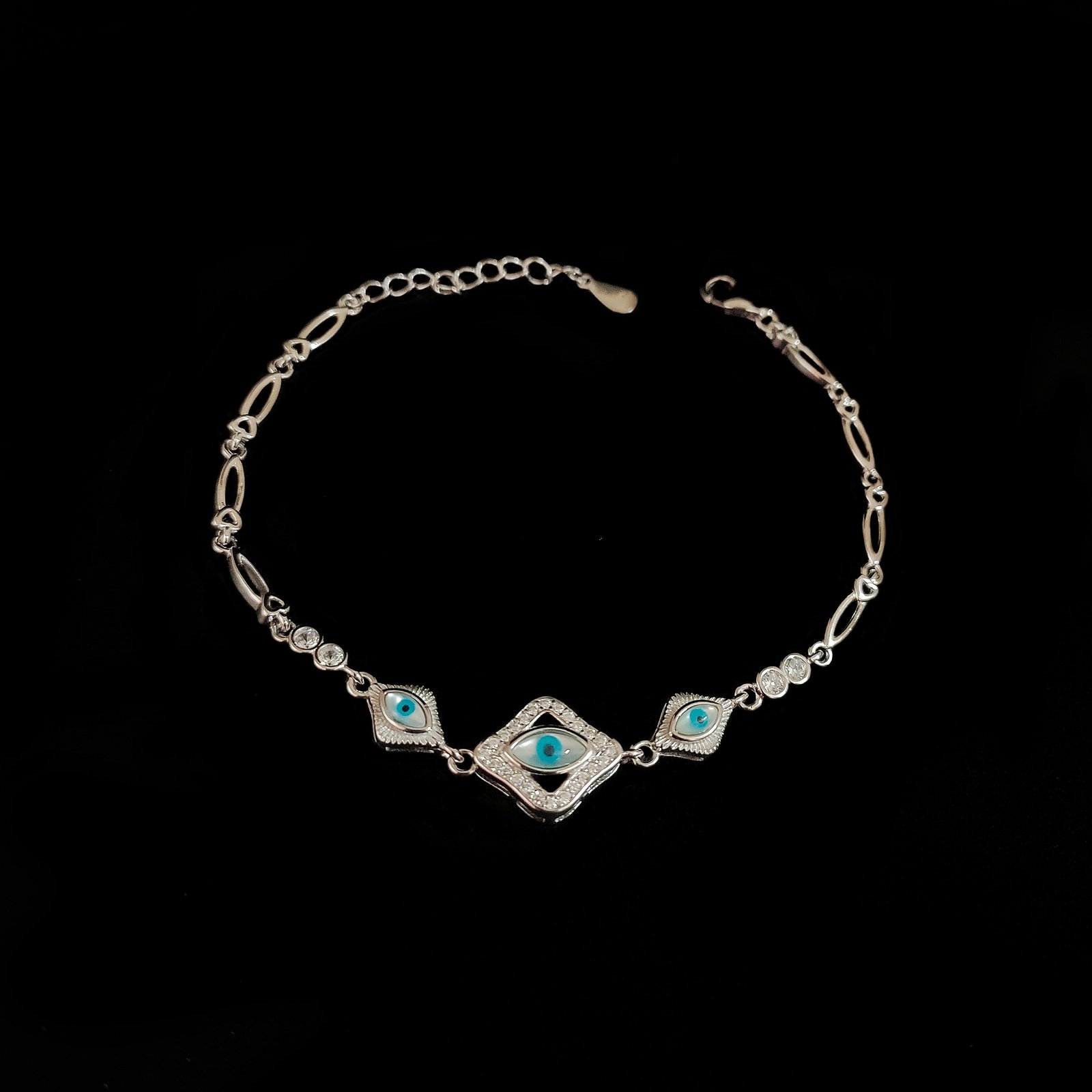 Evil Eye Diamond Ladies Bracelet In 925 Sterling Silver MGA - BRS2946