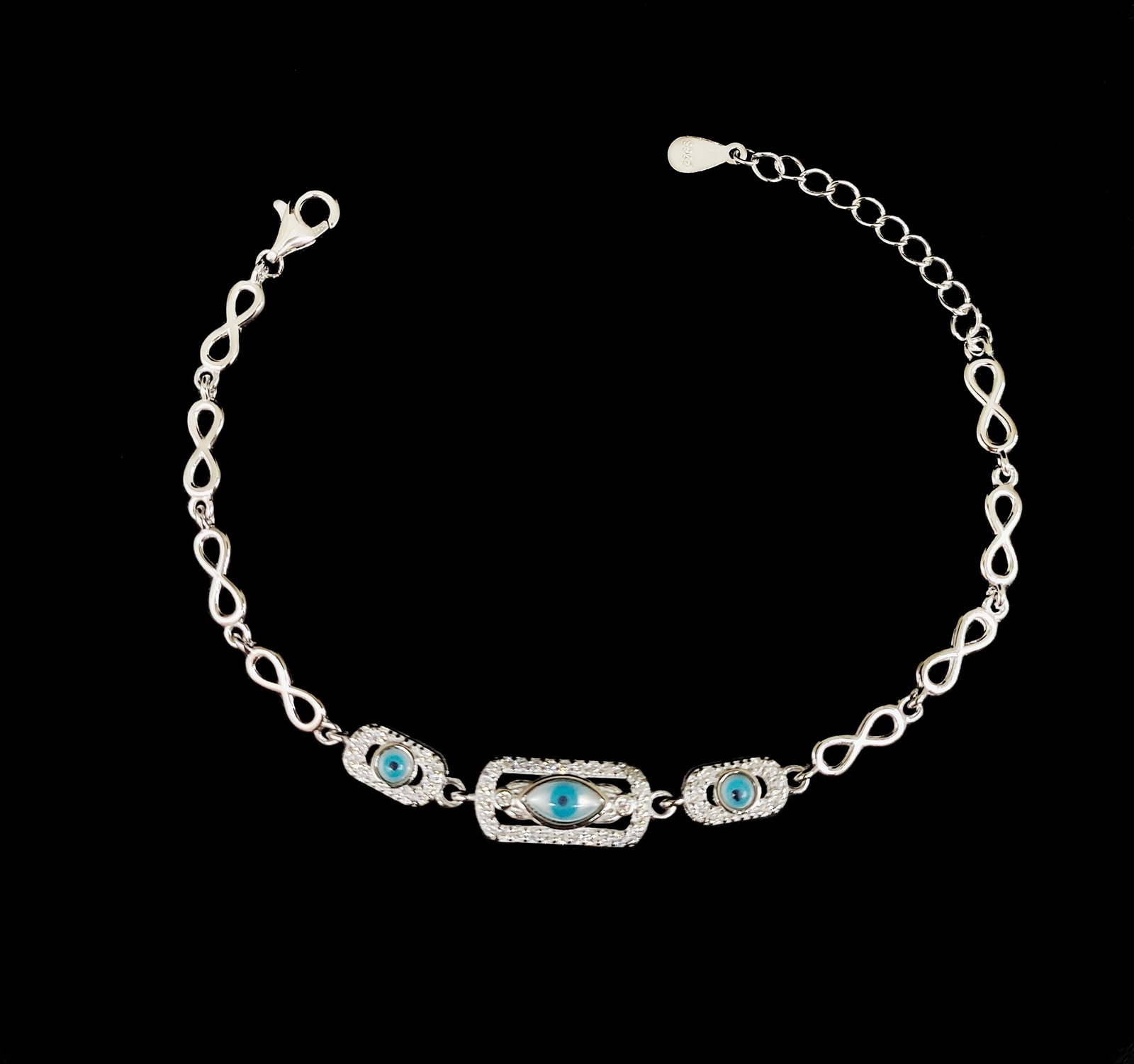 Evil Eye Ladies 925 Sterling Silver Bracelet MGA - BRS2947