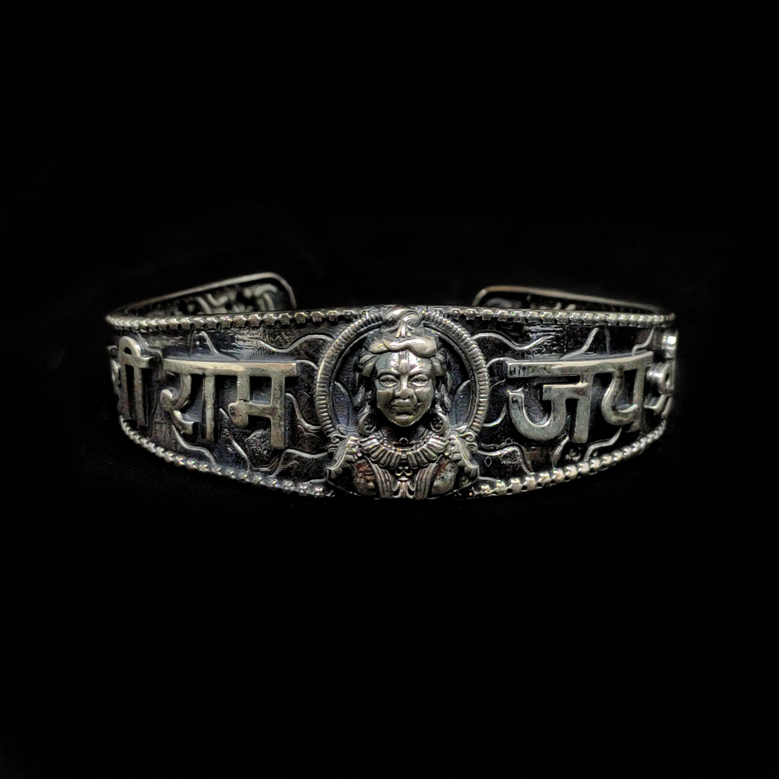 Jay Shree Ram Oxidized Gents Kada Bracelet MGA - BRS2854
