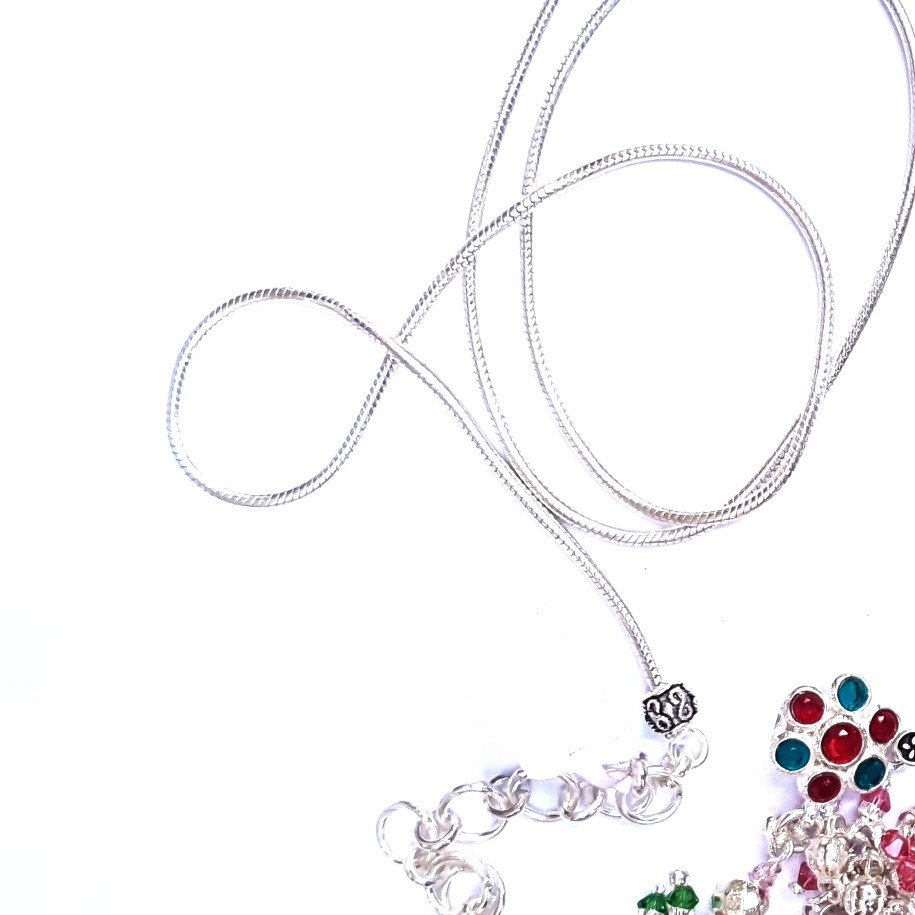 3 colour diamonds flower silver kandora mga - kns0002