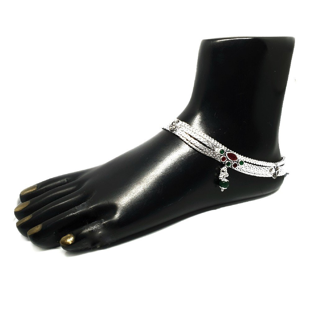 Red And Green Diamond Modern Payal MGA - PLS0171