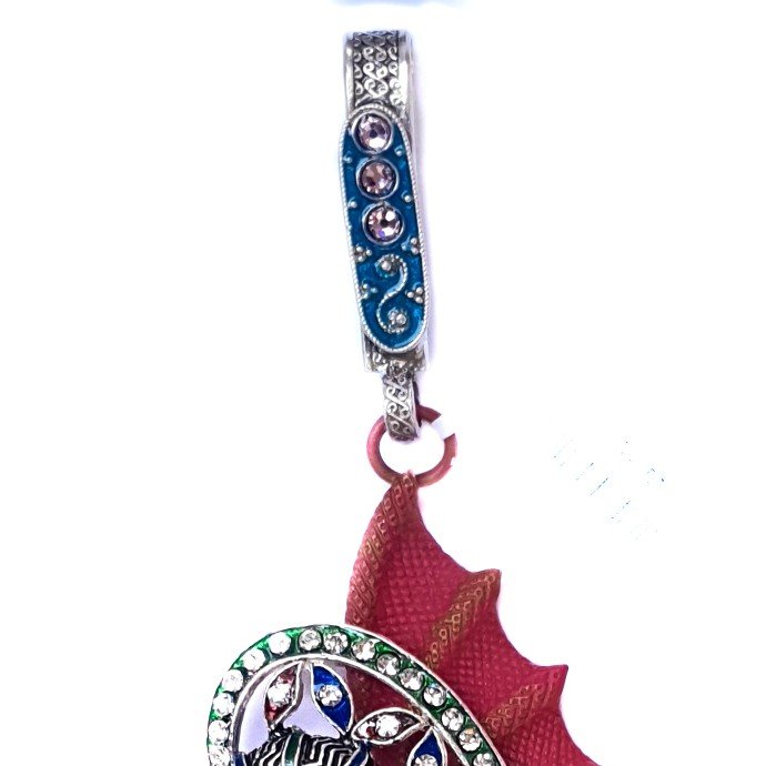 Rajputana meenakari oval shape silver juda mga - jus0006