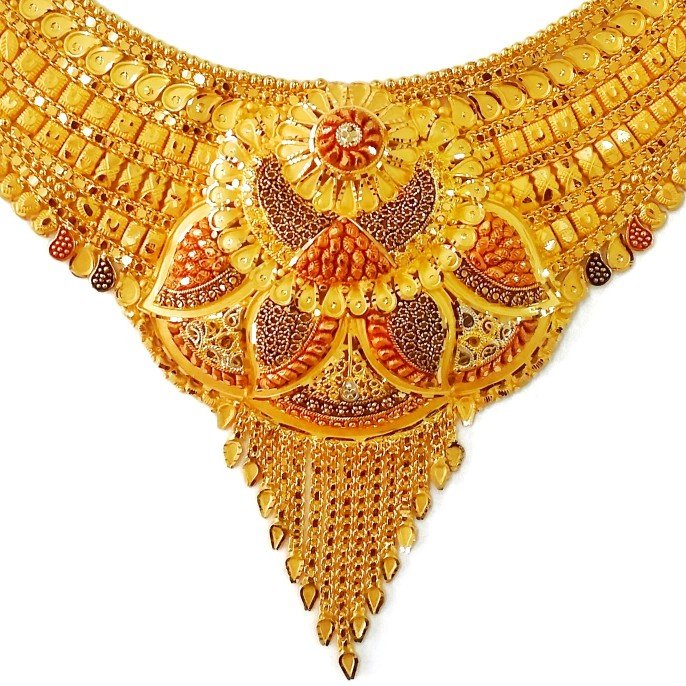 22k gold kulkatti half necklace set mga - gn0037