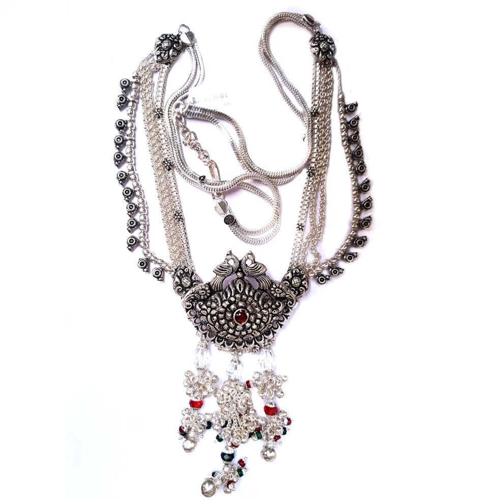 Oxidized antique silver kamar bandh mga - jus0056