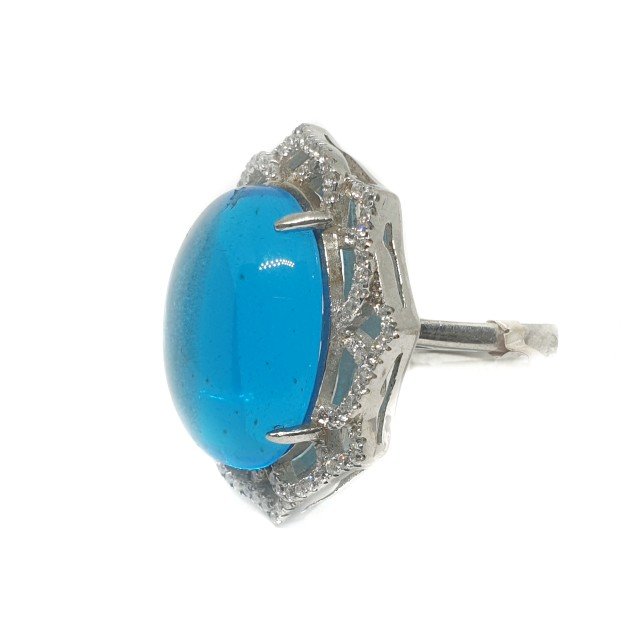 925 Sterling Silver Round Shape Special Designer Ring MGA - LRS0107