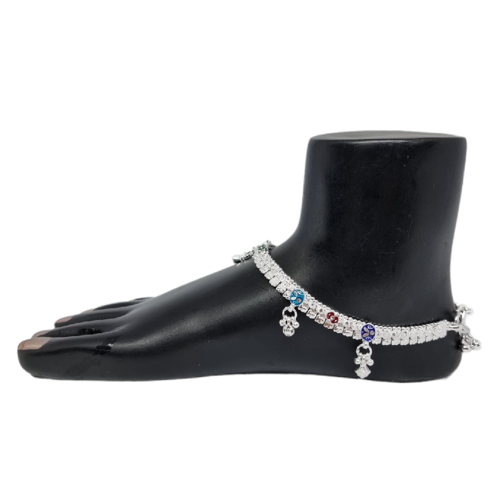 New Designer Payal In Silver MGA - PLS4226