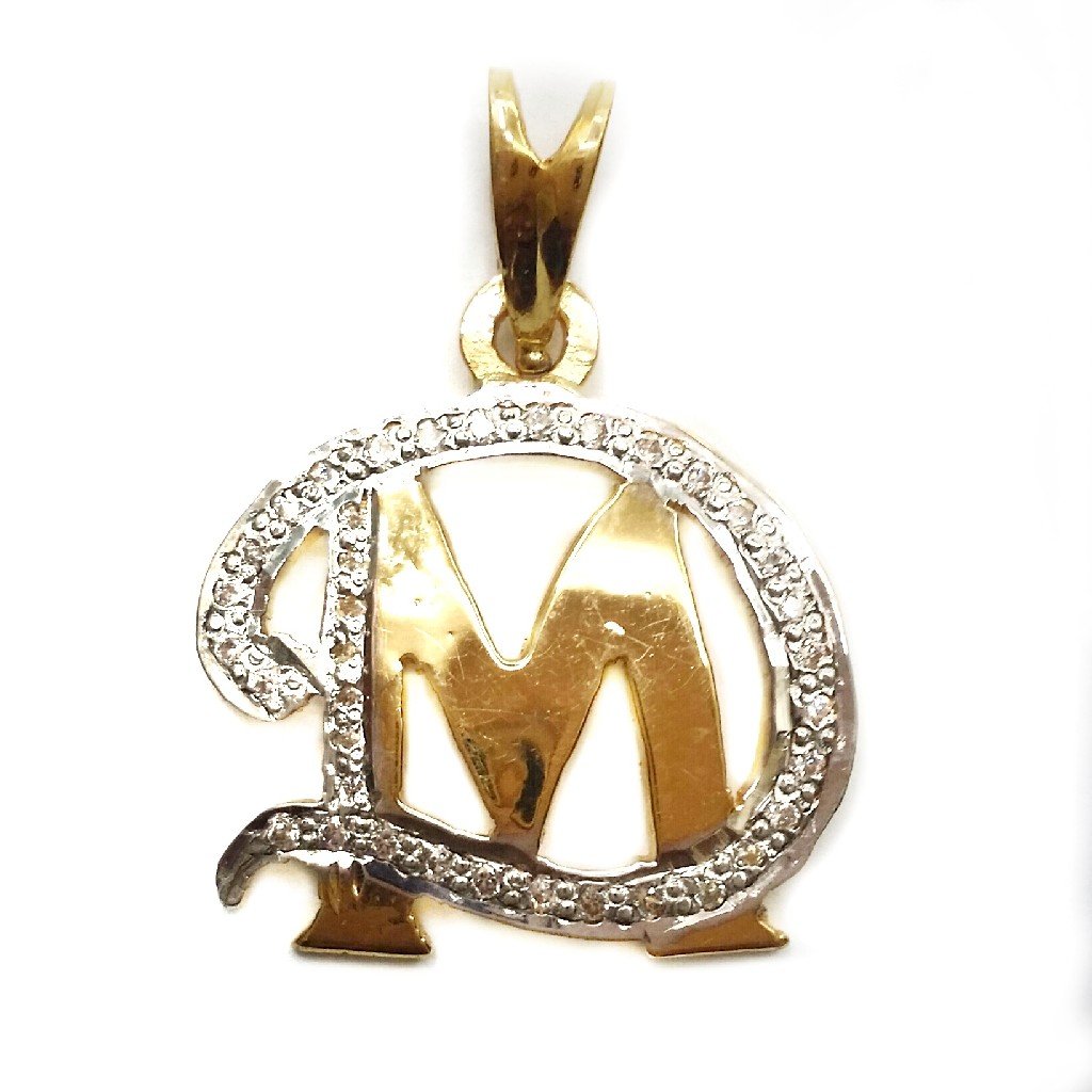 22k gold dm monogram pendant mga -...