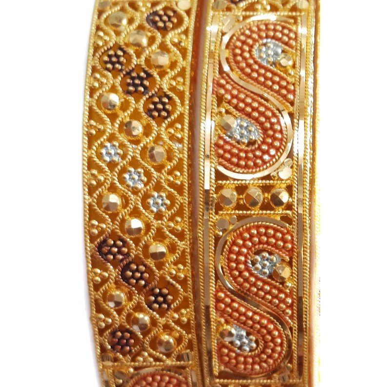 22k Gold Kalkatti Kada Bangles MGA - GP062