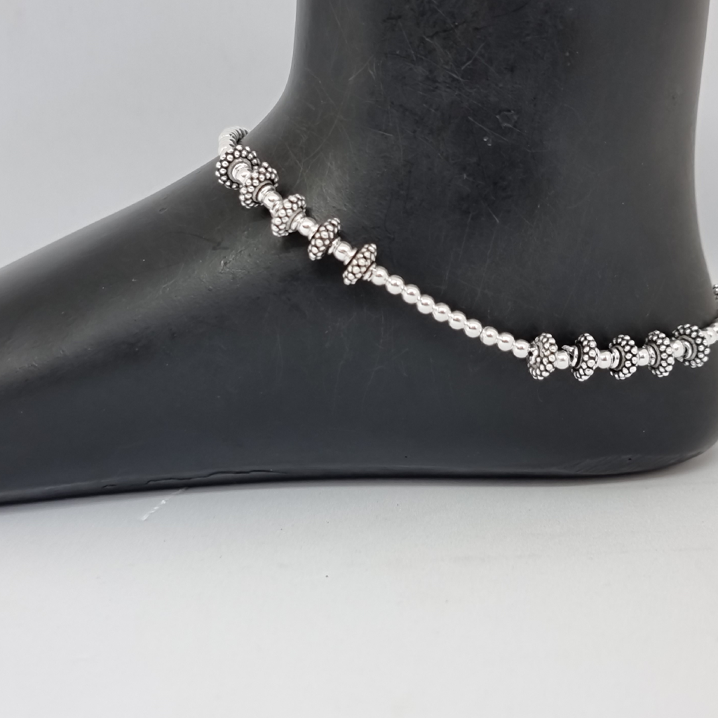 Silver oxidised designer payal mga - pls4034