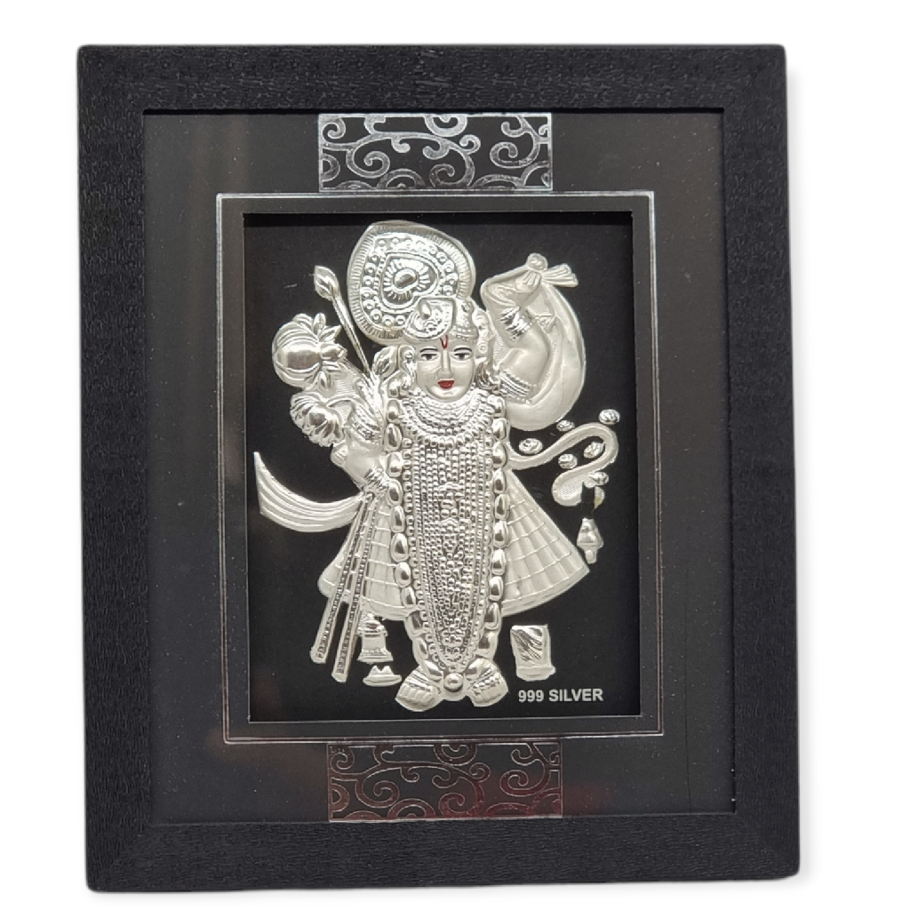 999 silver shrinathji frame, silver...