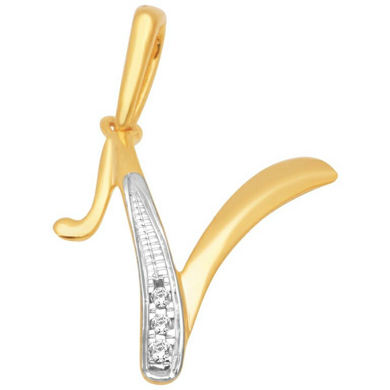 18k gold real diamond pendant mga - rp0022