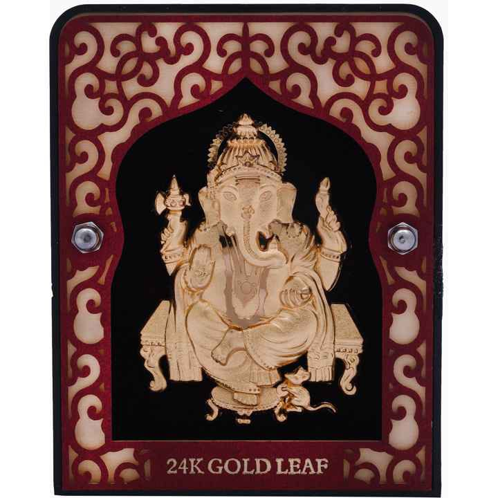 Lord Ganesha Frame In 24K Gold Leaf...