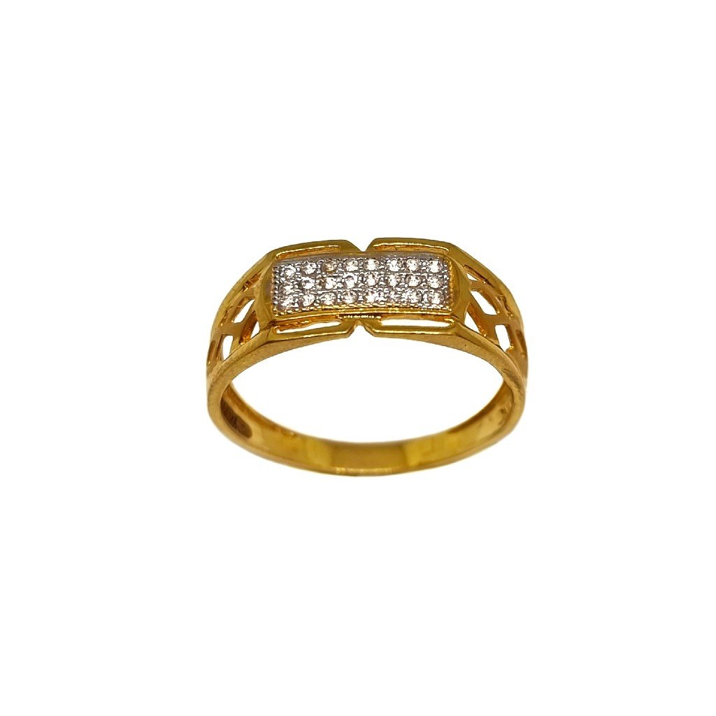 22K Gold Three Line Diamond Gents R...