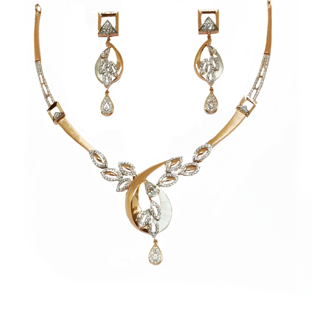 Fancy 18K Rose Gold Necklace Set MG...