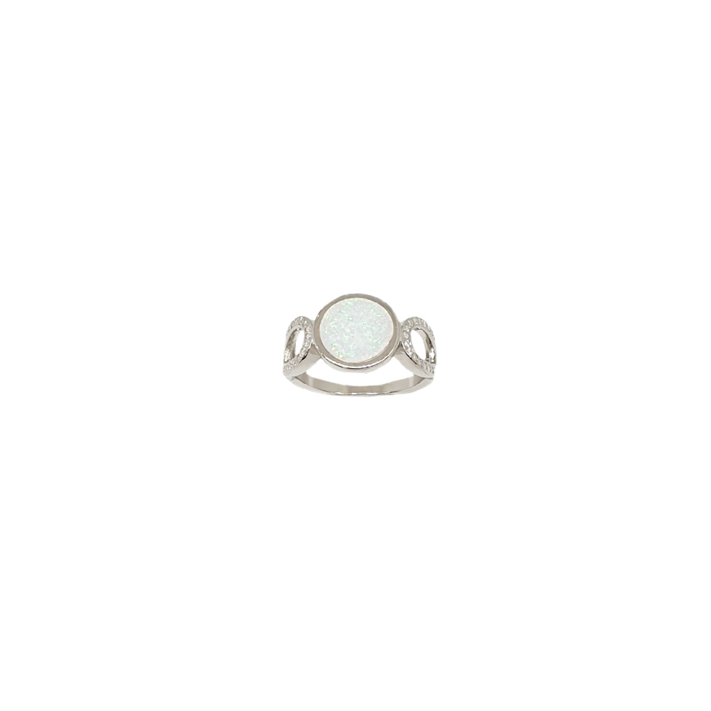 White MOP Ring In 925 Sterling Silv...