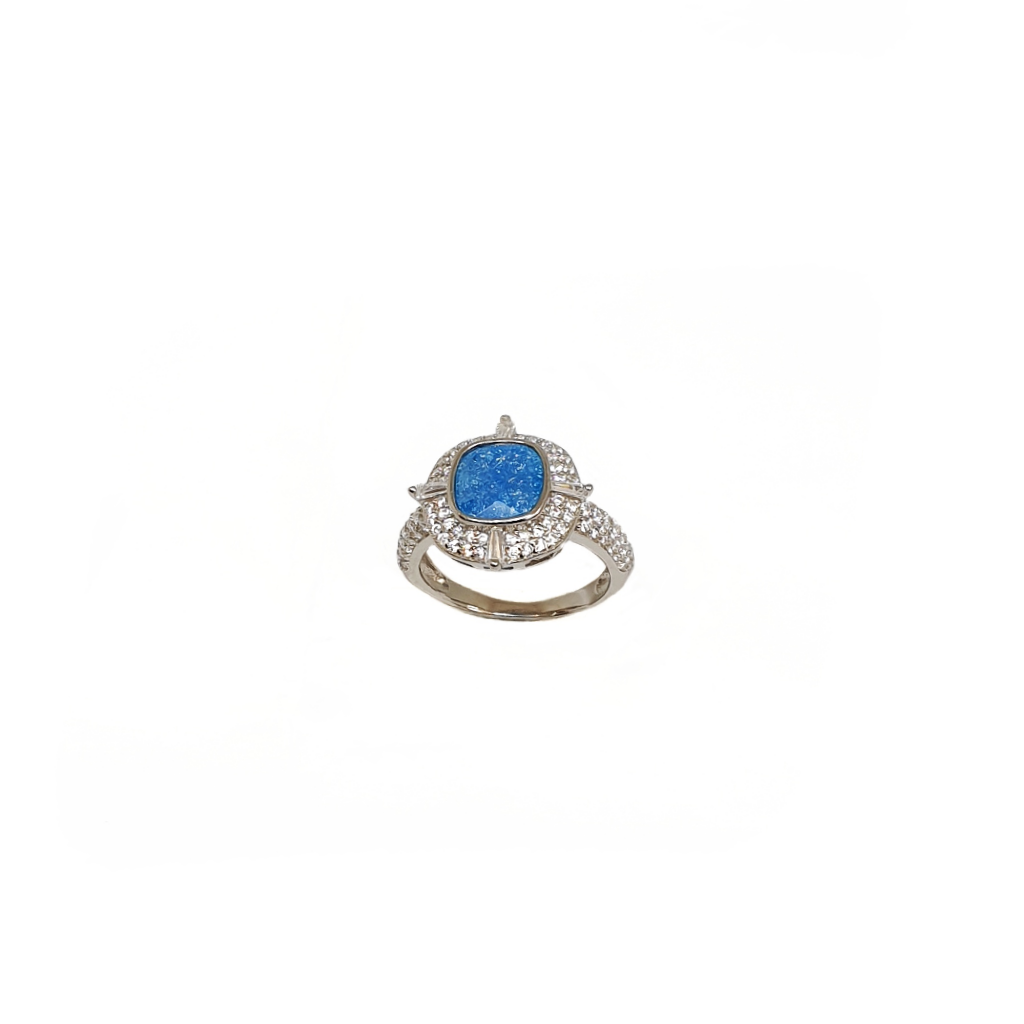 Blue Stone Ring In 925 Sterling Sil...