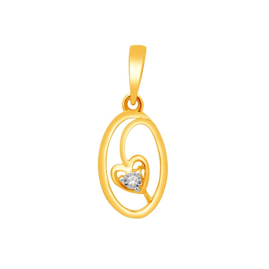 18K Gold Real Diamond Oval Shape Pendant MGA - SRG0122