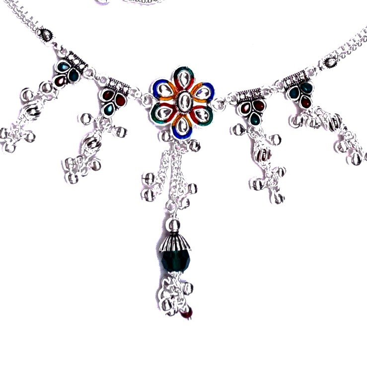 Meenakari fancy flower kandora mga - kns0010