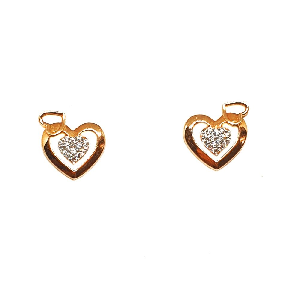 18K Rose Gold Heart Shaped Earrings...