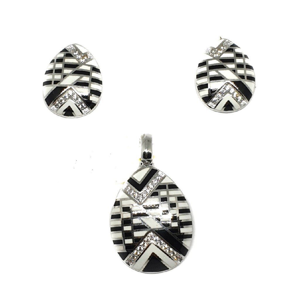 925 sterling silver black and white...