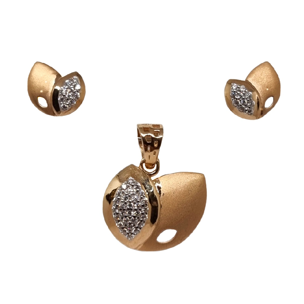 18k rose gold designer pendant set...