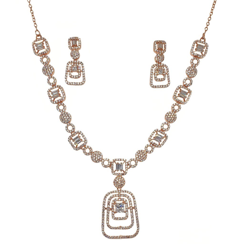925 Rose Silver Designer Necklace S...