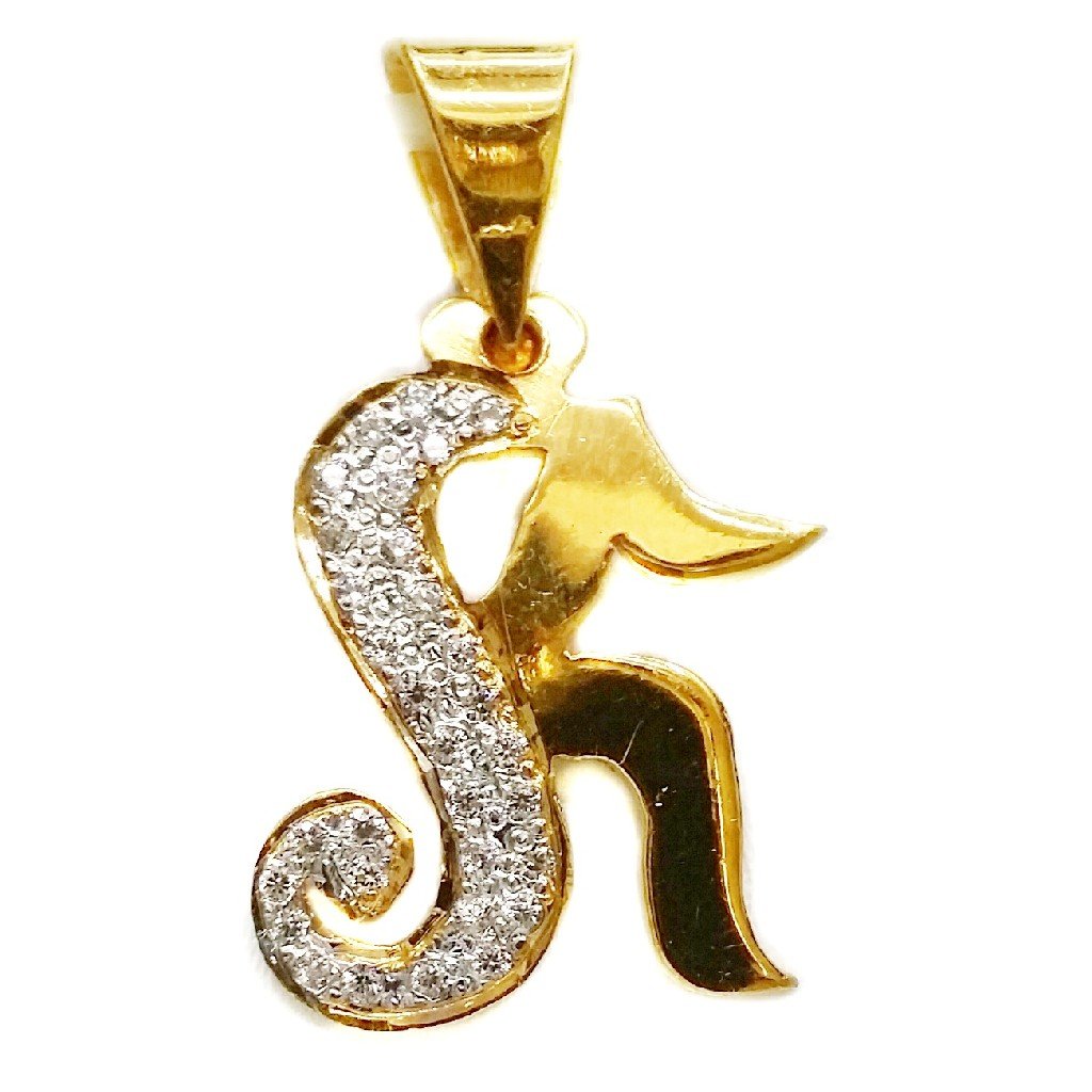 22k gold designer sk monogram penda...