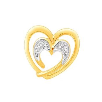 18k gold real diamond heart shape earring mga - rde0011