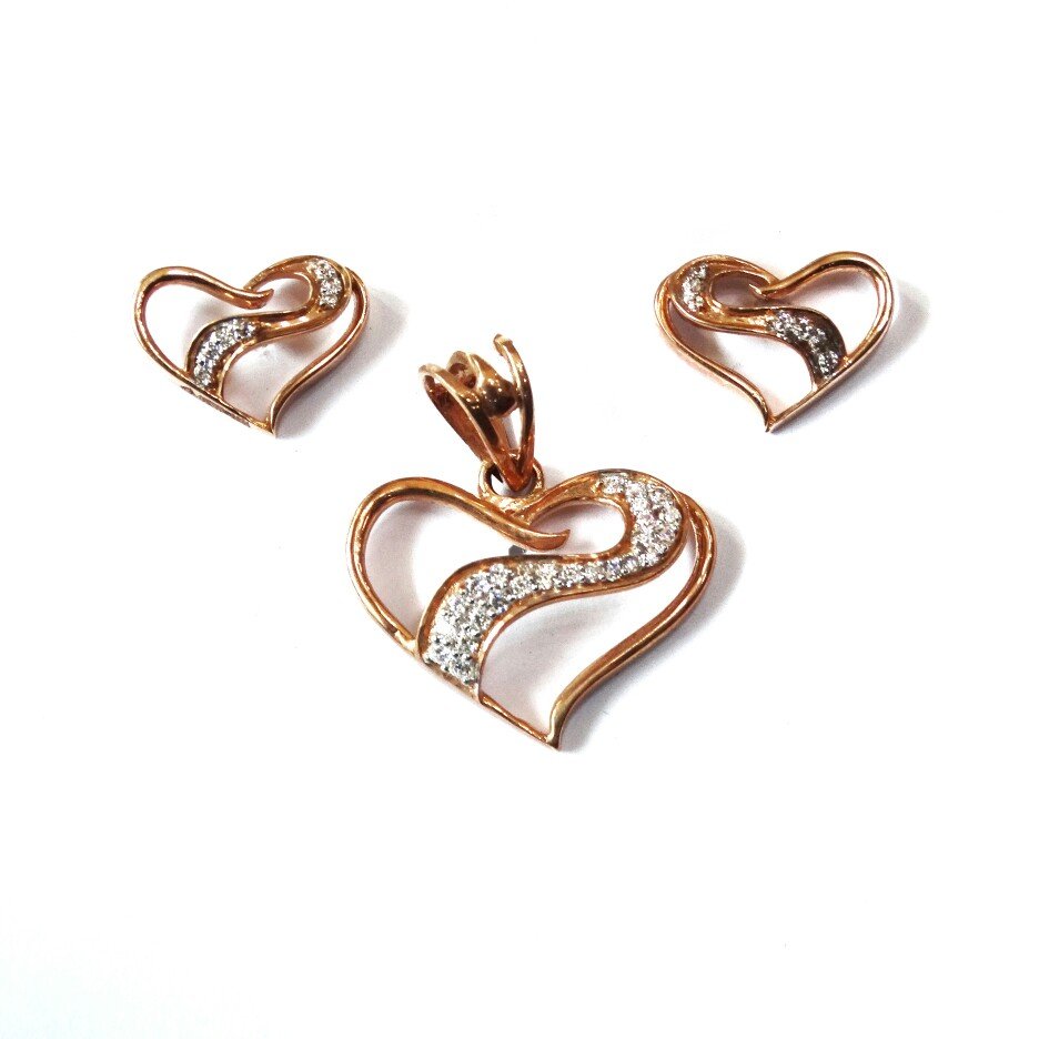 18k rose gold pendant set mga - rps...