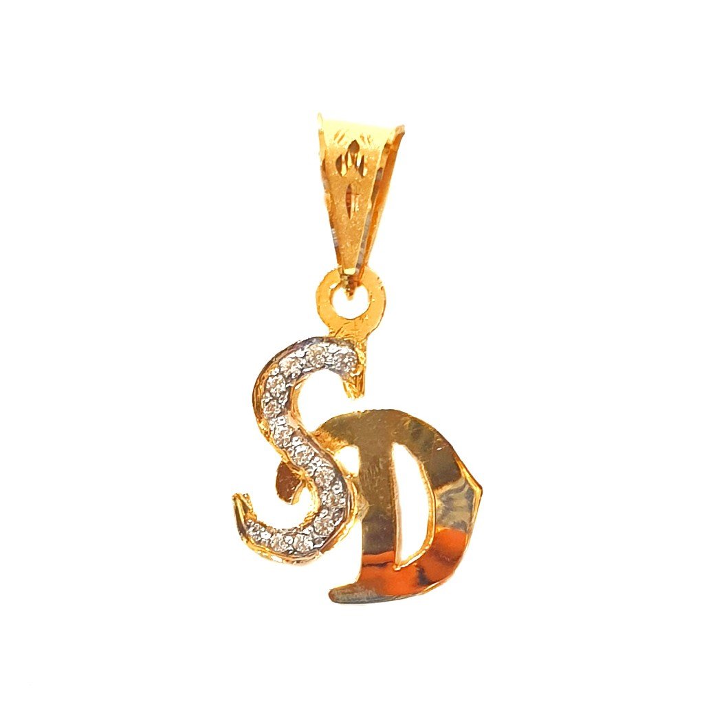 22K Gold Monogram (Letter SD) Penda...