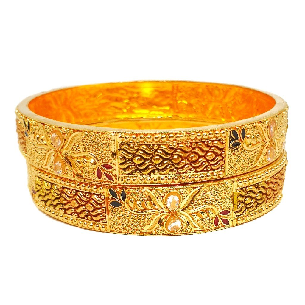 1 gram gold forming 2 piece patla bangles mga - kpe0008