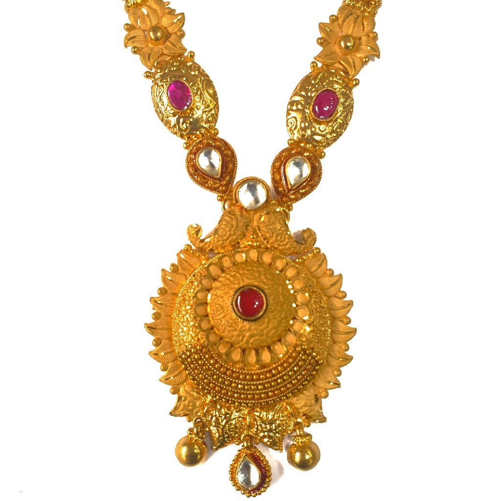 One gram gold forming necklace set mga - gfn0025