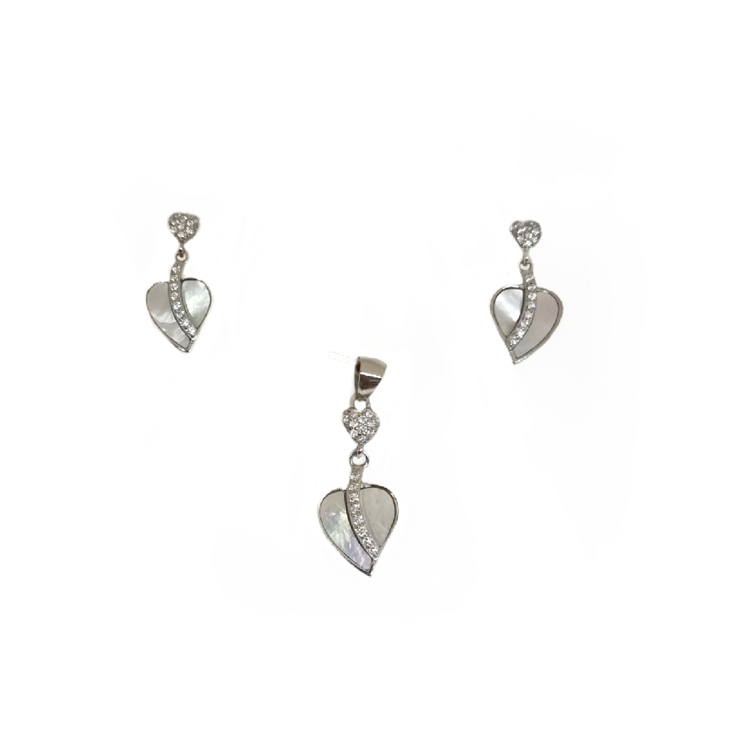 925 Sterling Silver Heart Pendant Set MGA - PTS0281