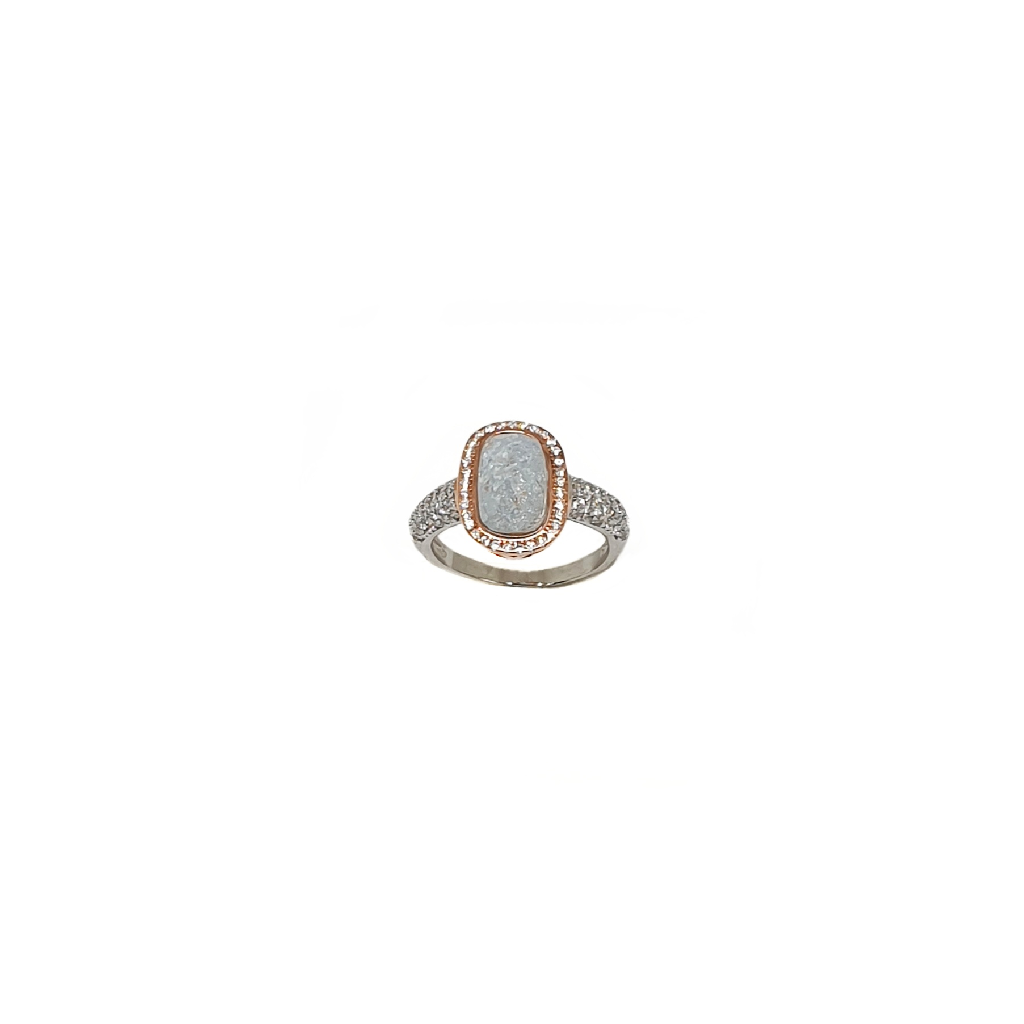 Sky Blue Stone Diamond Ring In 925...