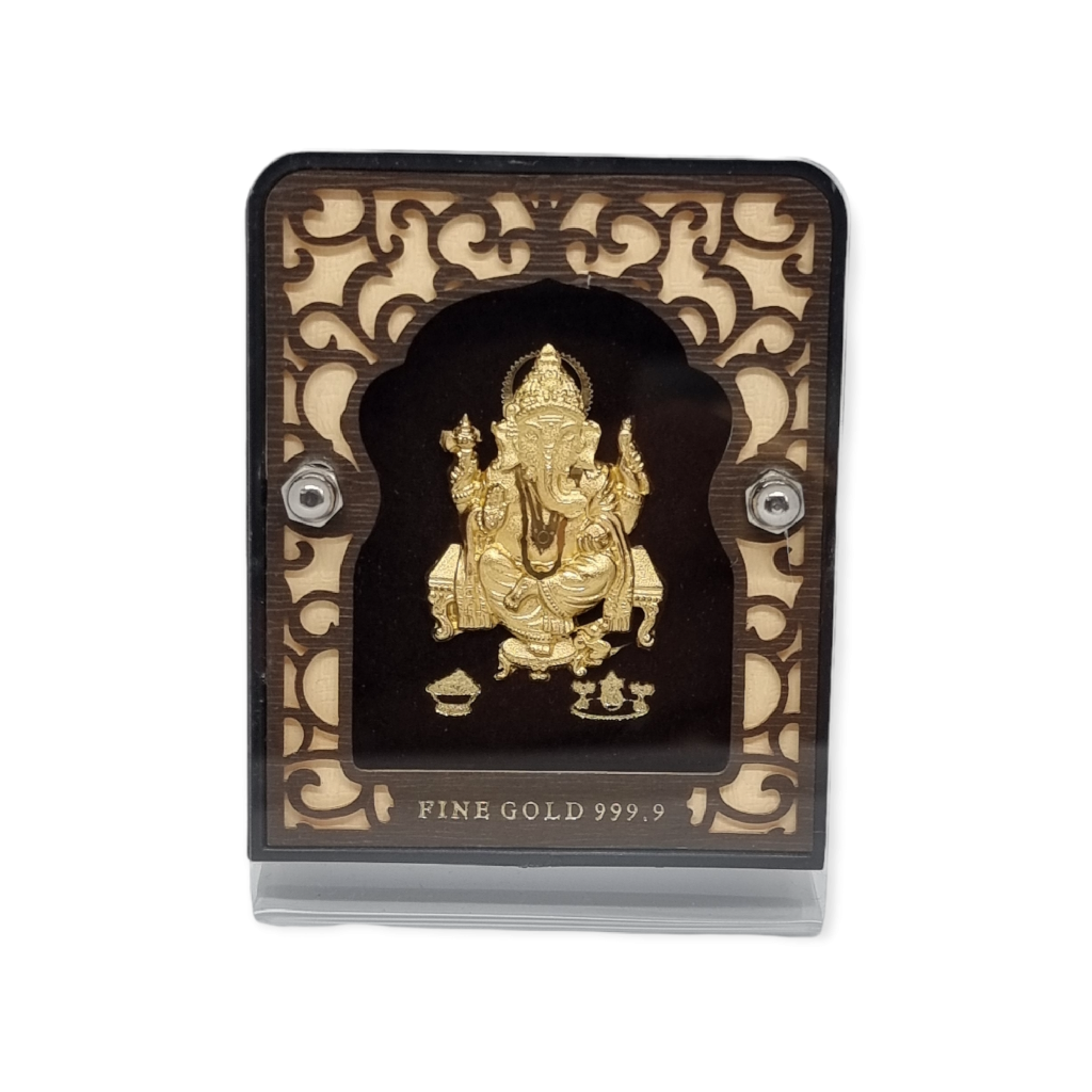 24 Carat Gold Foil Lord Ganeshji Fr...