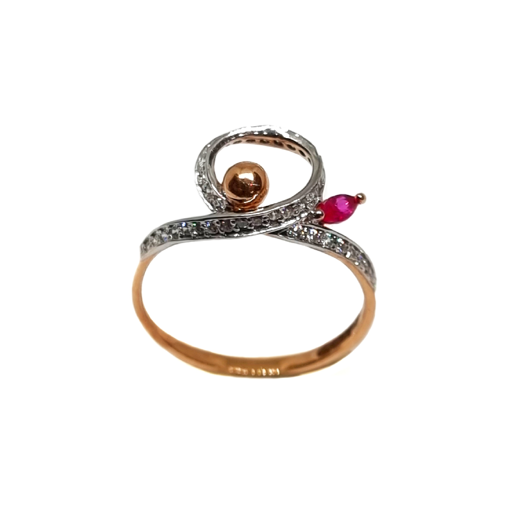 18k rose gold modern ladies ring mg...