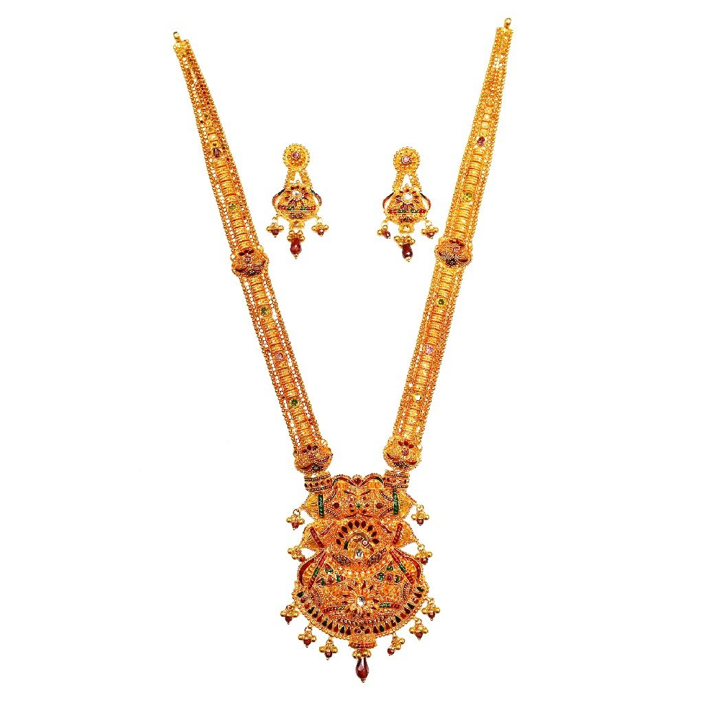 22kt Gold Rajwadi Meenakari Necklac...