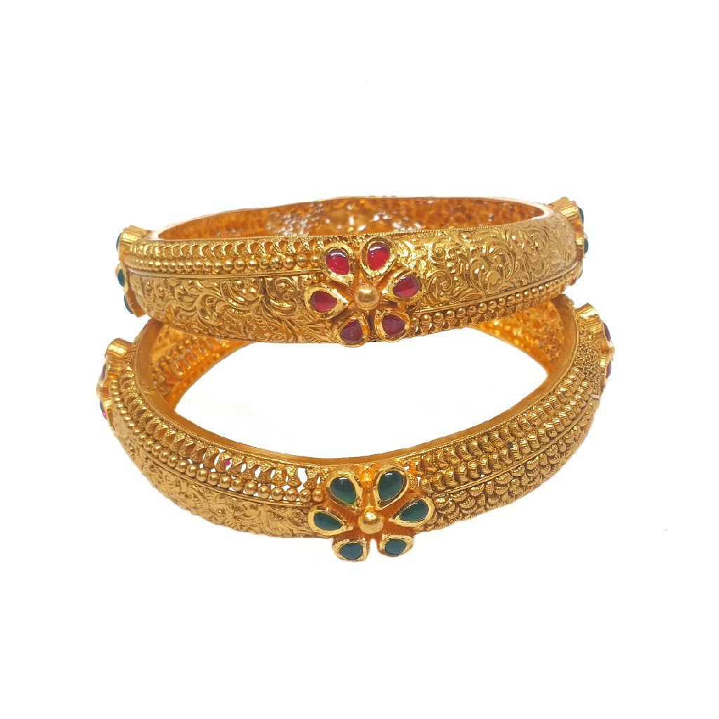 22K Gold Flower Shaped Antique Patl...