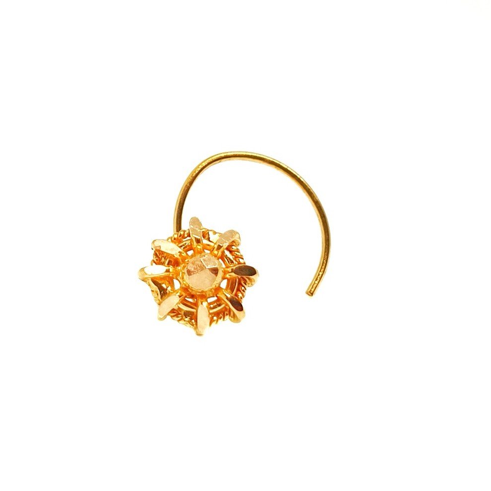 18K Gold Round Shape Nosepin MGA -...