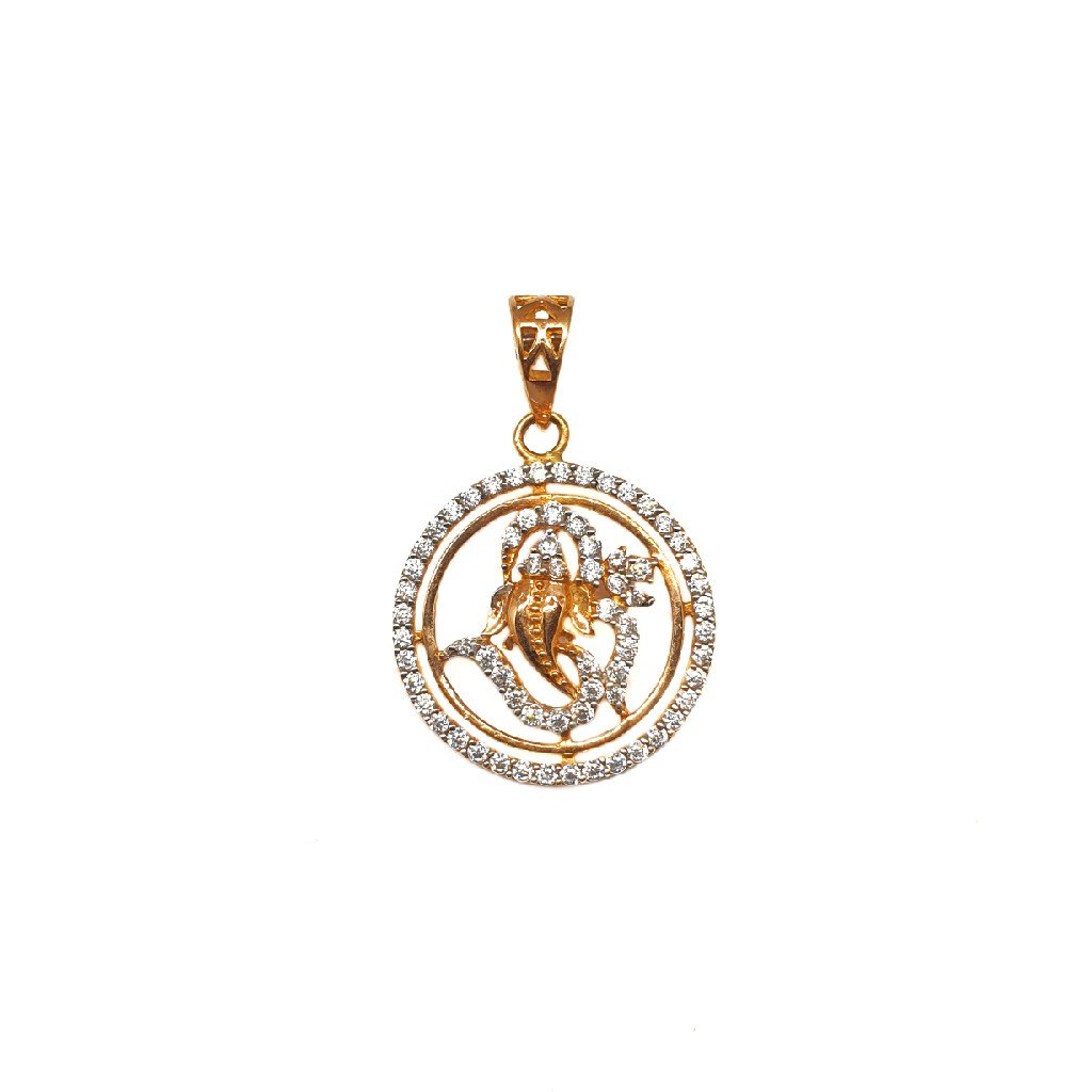 18K Rose Gold Round Shaped Ganesh P...