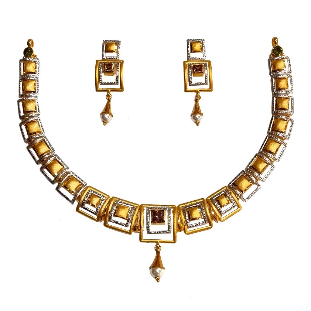 22K Gold Designer Necklace Set MGA...