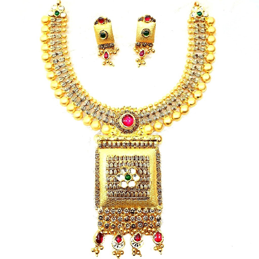 916 gold antique necklace set mga -...