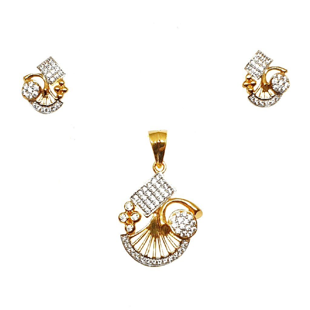 22K Gold Designer Pendant Set MGA -...