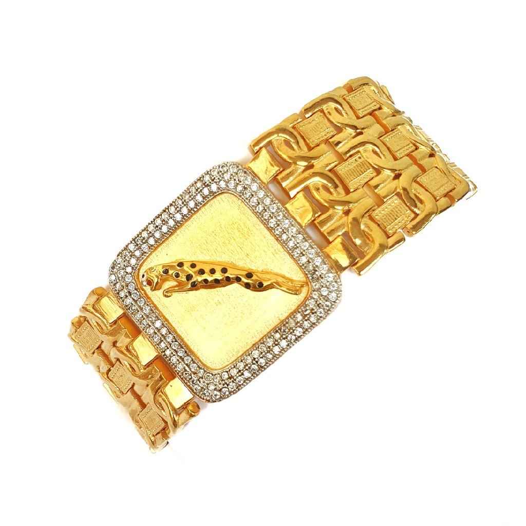 One gram gold forming square shaped jaguar bracelet mga - bre0026