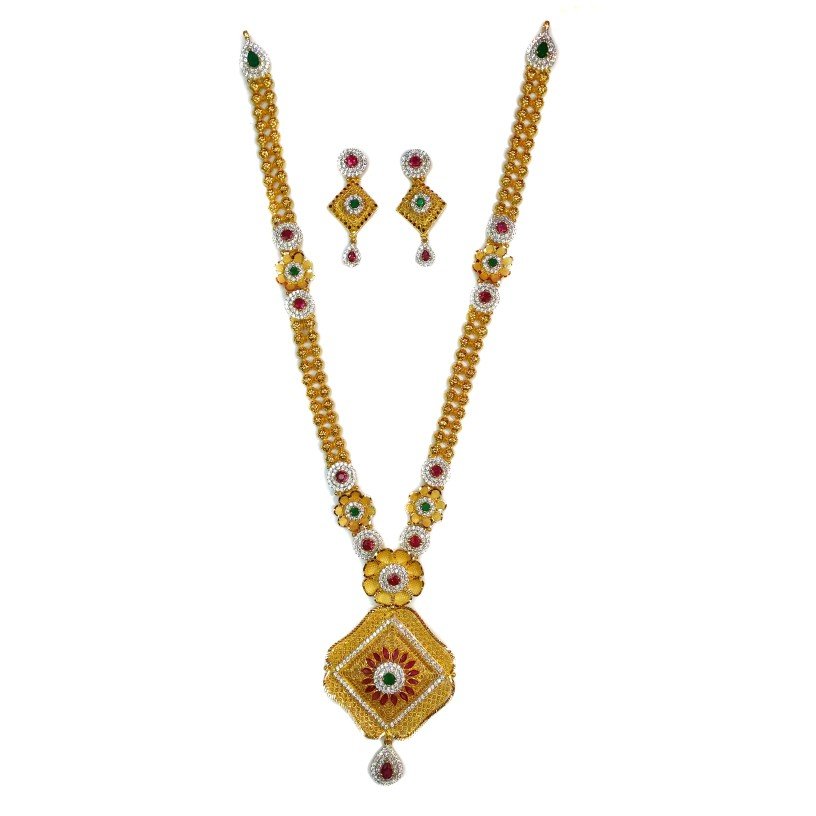 916 gold antique necklace set mga -...