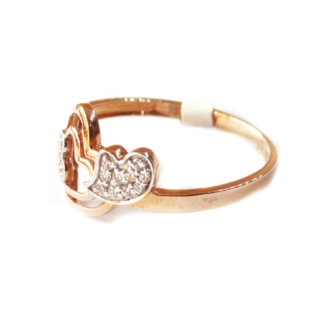 18k rose gold heart shape ring mga...