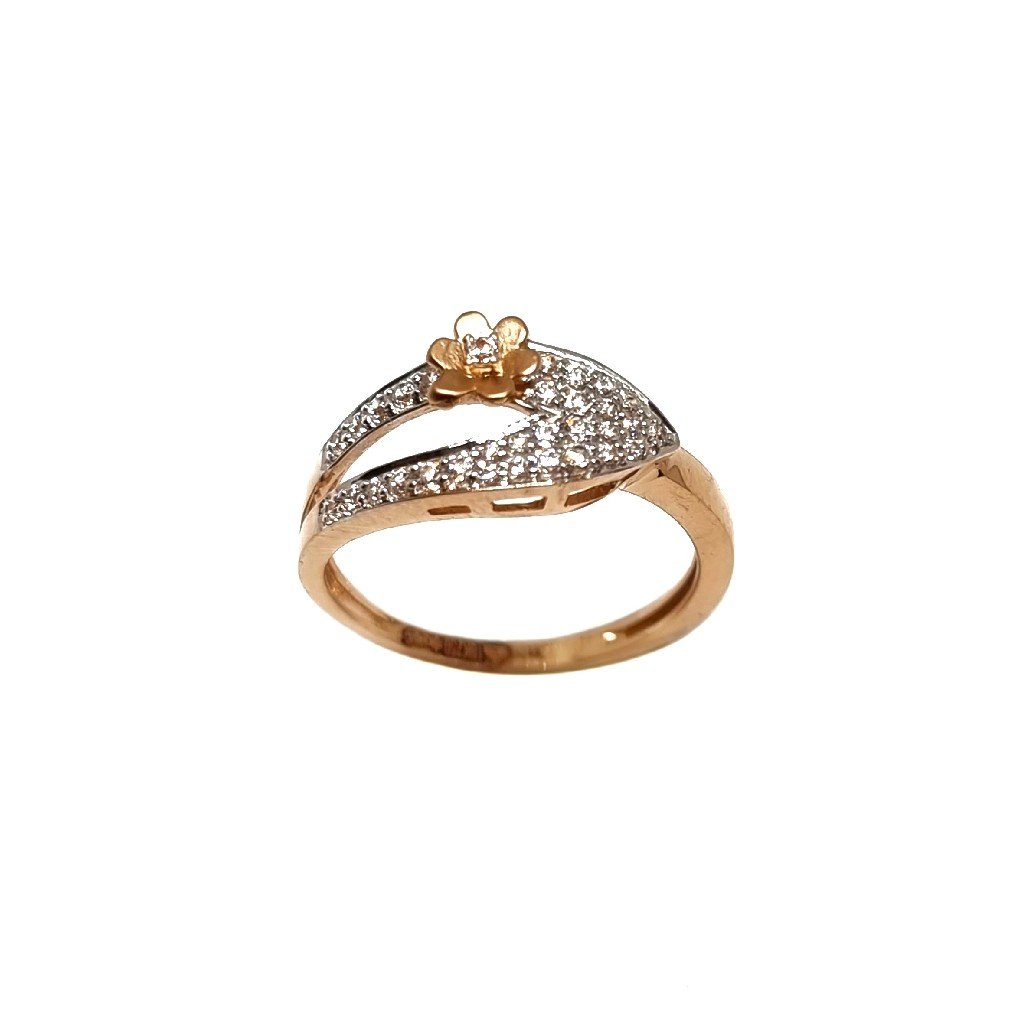 18K Rose Gold Flower Shaped Ring MG...
