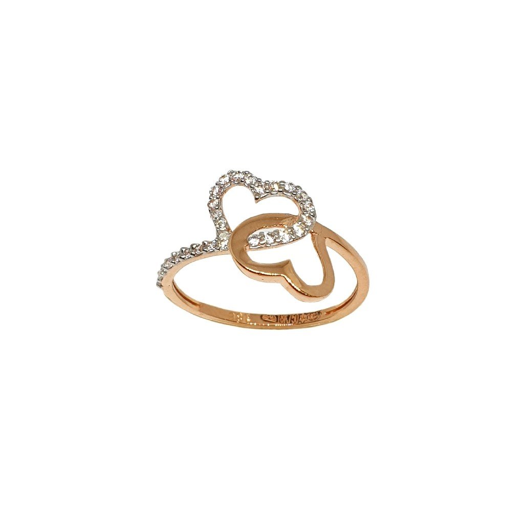 18K Rose Gold Heart Shaped Fancy Ri...