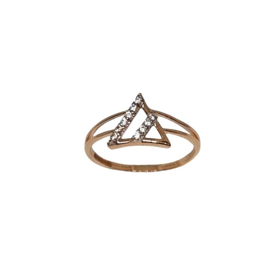 18K Rose Gold Triangle Shape Fancy...